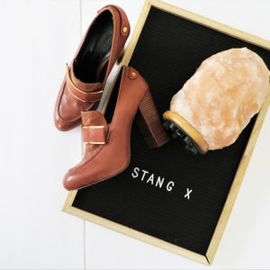 Rebecca Minkoff Brown Raven Loafer Block Heels